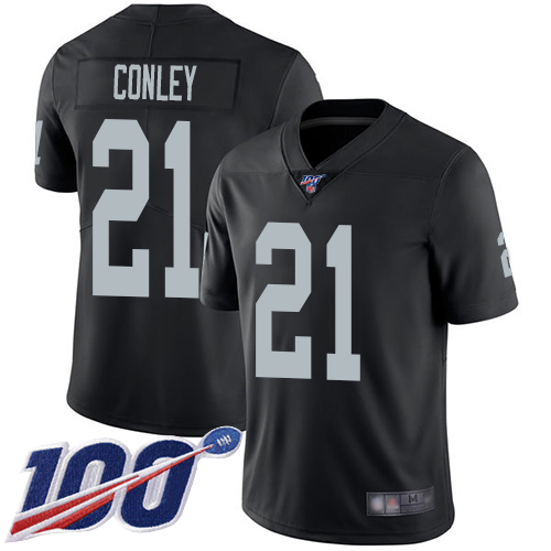 Men Oakland Raiders Limited Black Gareon Conley Home Jersey NFL Football 21 100th Season Vapor Jersey